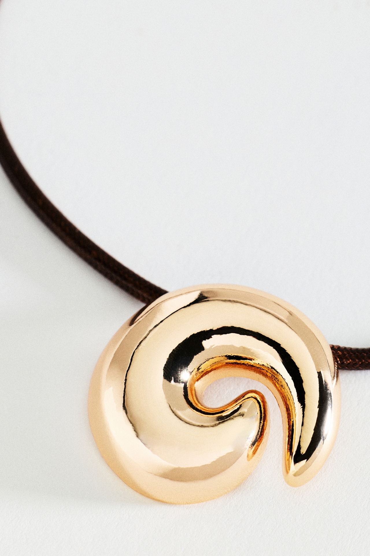 Corded Swirl Pendant Necklace