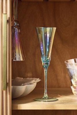 Kailani Lustered Flute Glasses, Set of 4