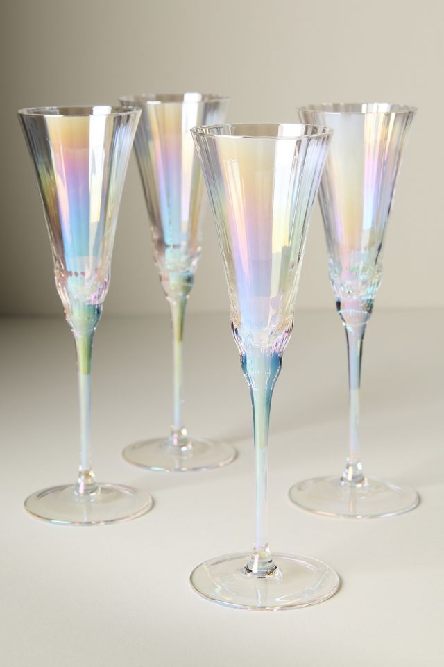 Kailani Lustered Flute Glasses, Set of 4 #4