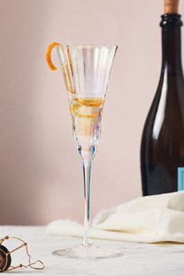 Kailani Lustered Flute Glasses, Set of 4