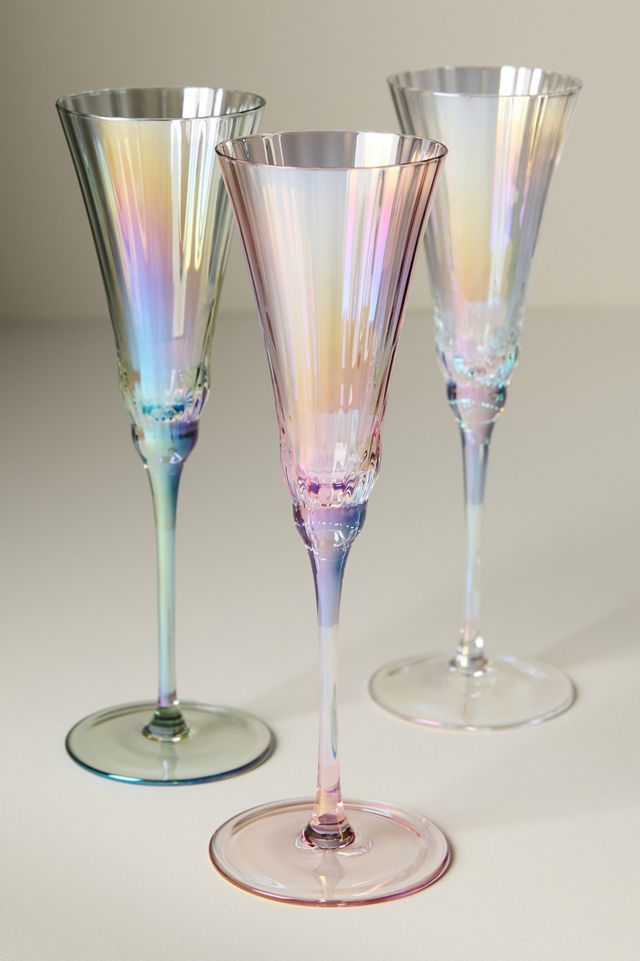 Kailani Lustered Flute Glasses, Set of 4 #2