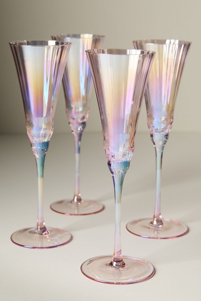 Kailani Lustered Flute Glasses, Set of 4 #4
