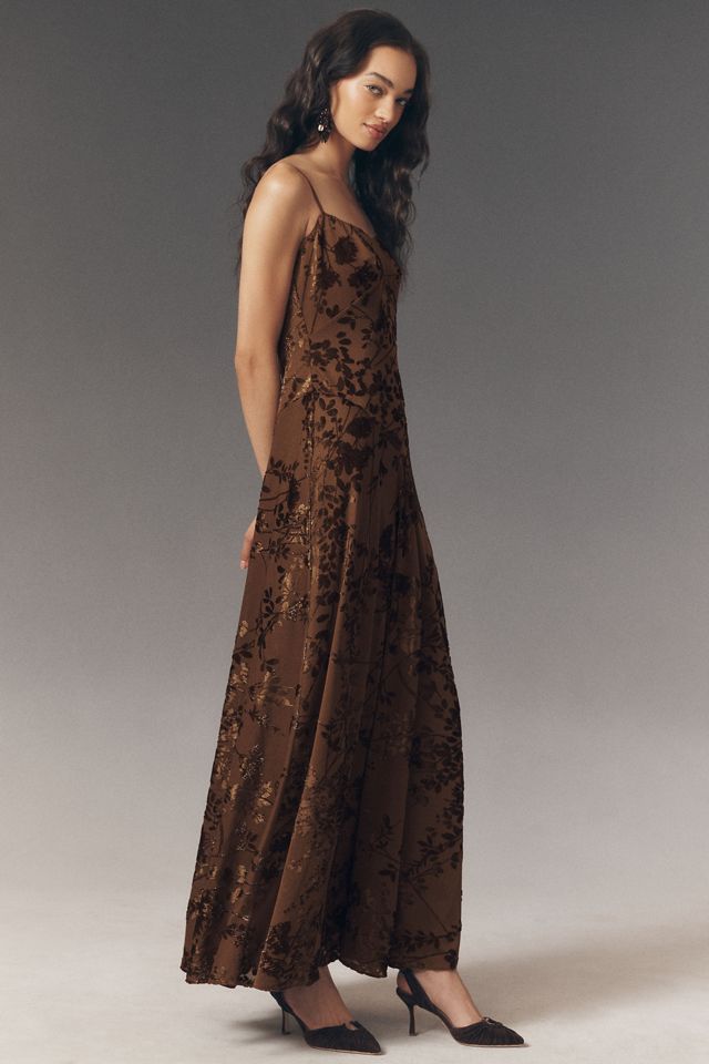 Mare Mare Emmy Burnout Velvet Maxi Dress | Anthropologie