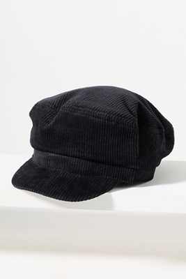 Wyeth Farrah Corduroy Newsboy Cap In Black