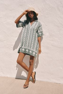 Pilcro Zip-Front Denim Halter Midi Dress | Anthropologie