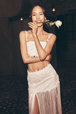 Retrofete Dextra Lace Appliqué Bridal Corset Top | Anthropologie