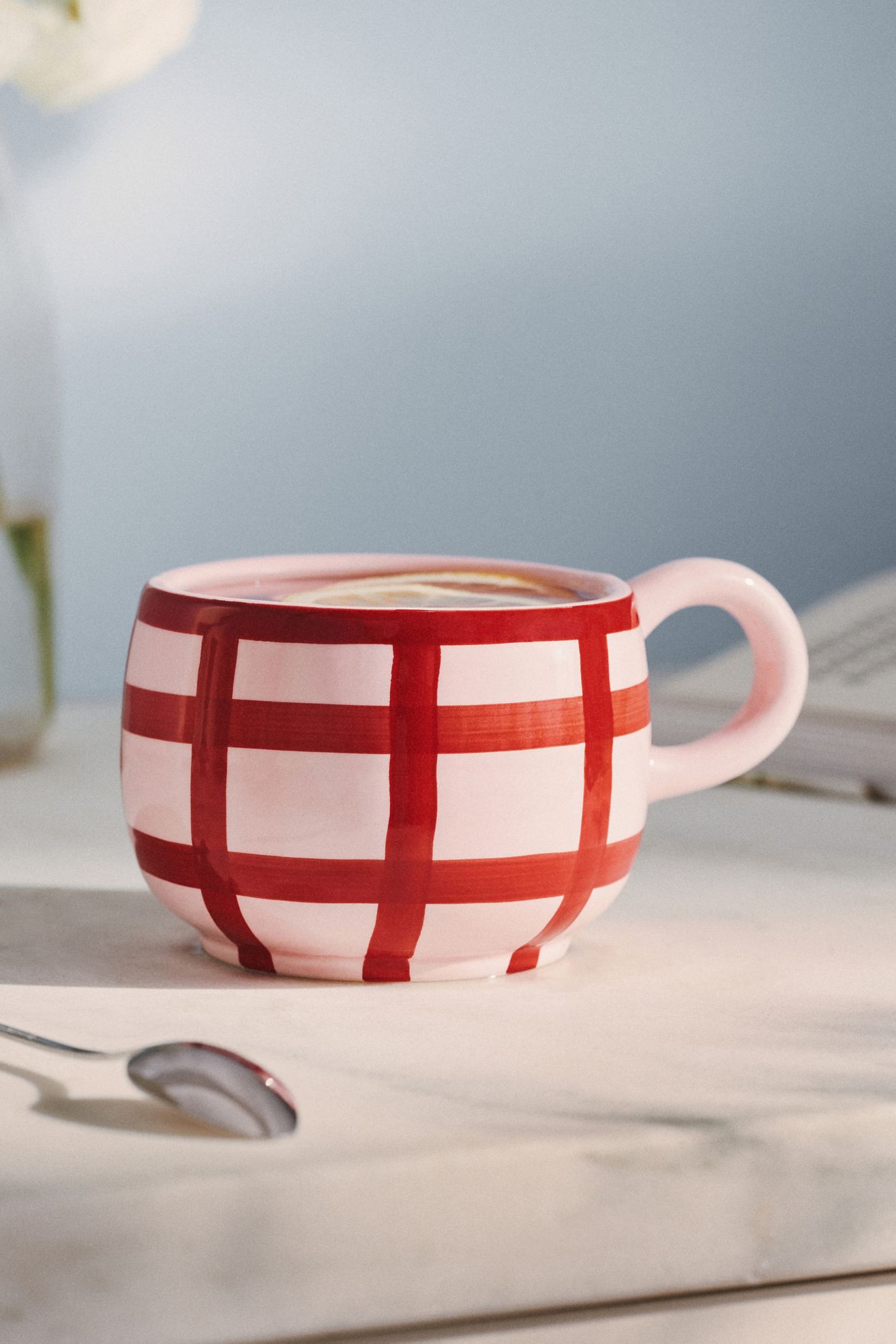 Greta Stoneware Mug - Raspberry, One Size