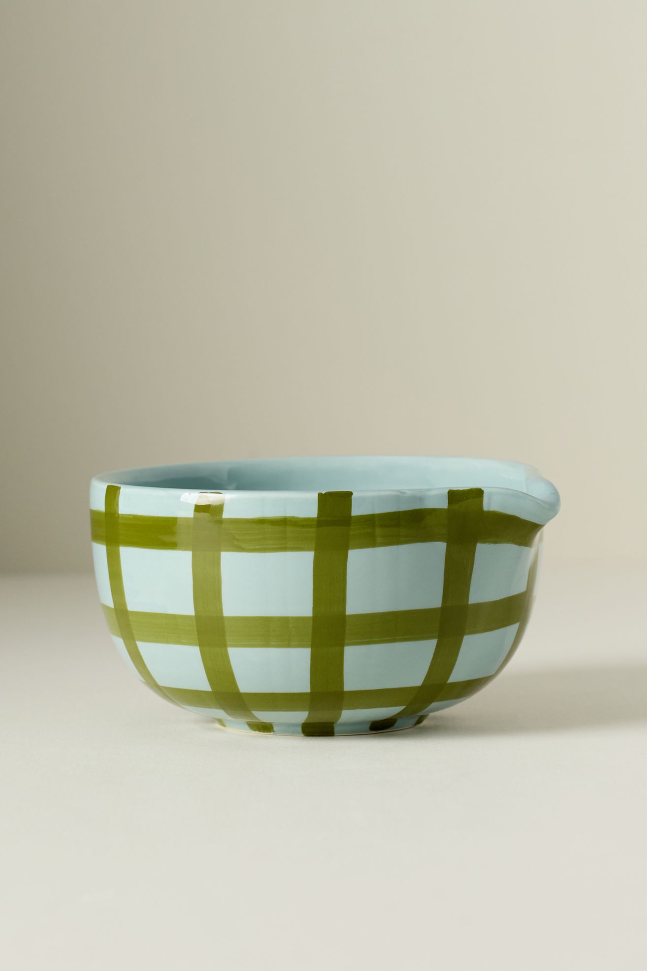 Greta Matcha Bowl - Green Plaid, One Size