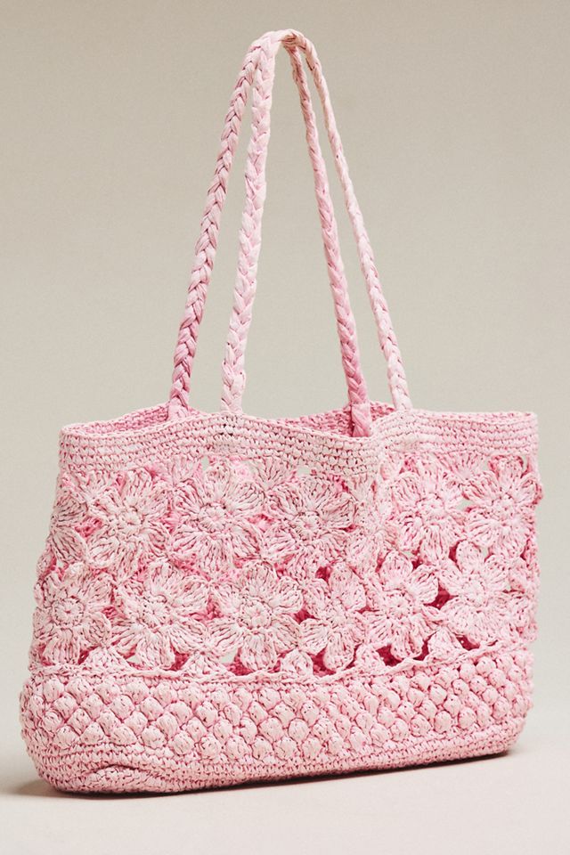 LoveShackFancy Sharlo Crochet Flower Tote Bag | Anthropologie