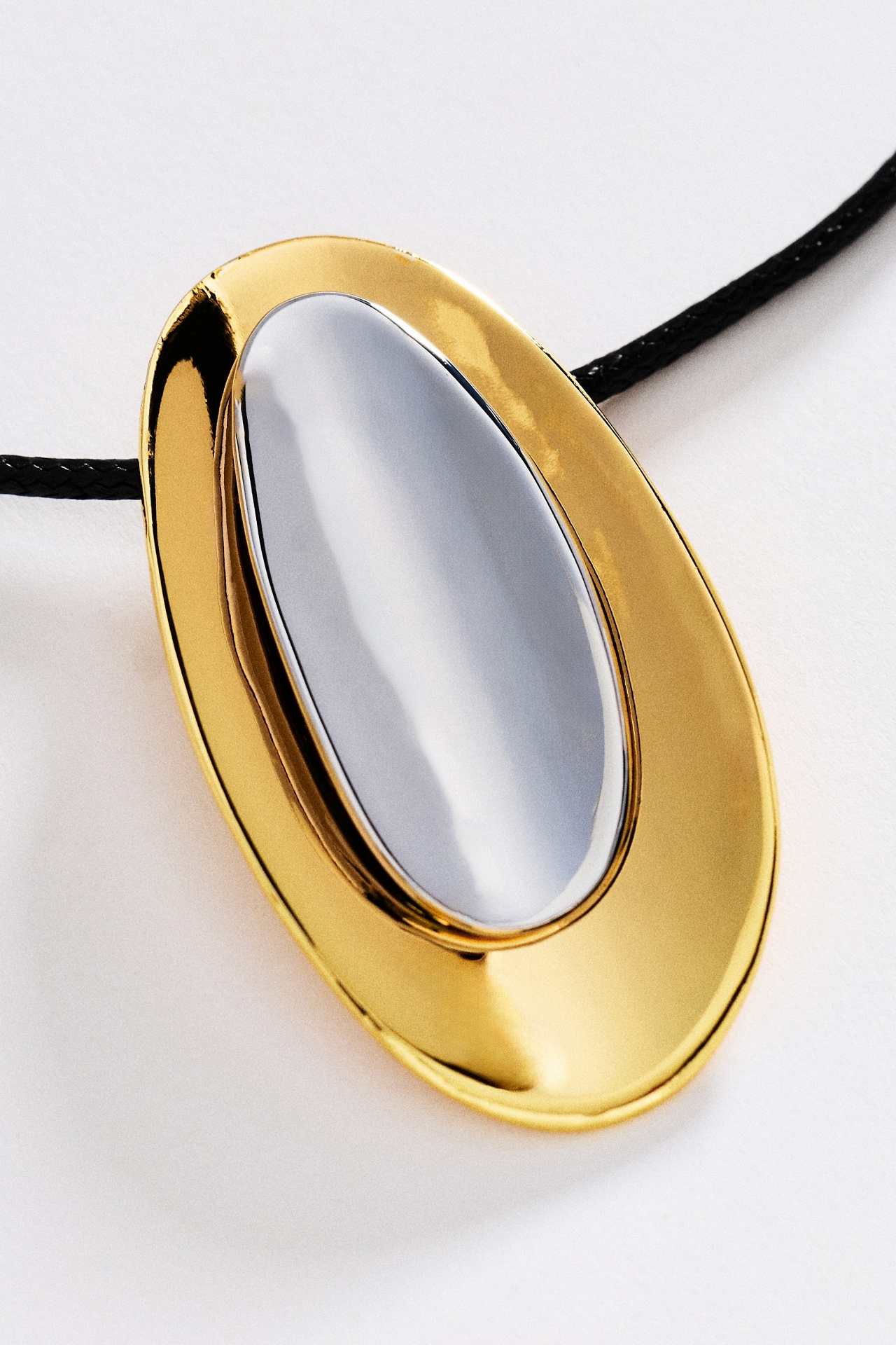 Oval Pendant Cord Necklace