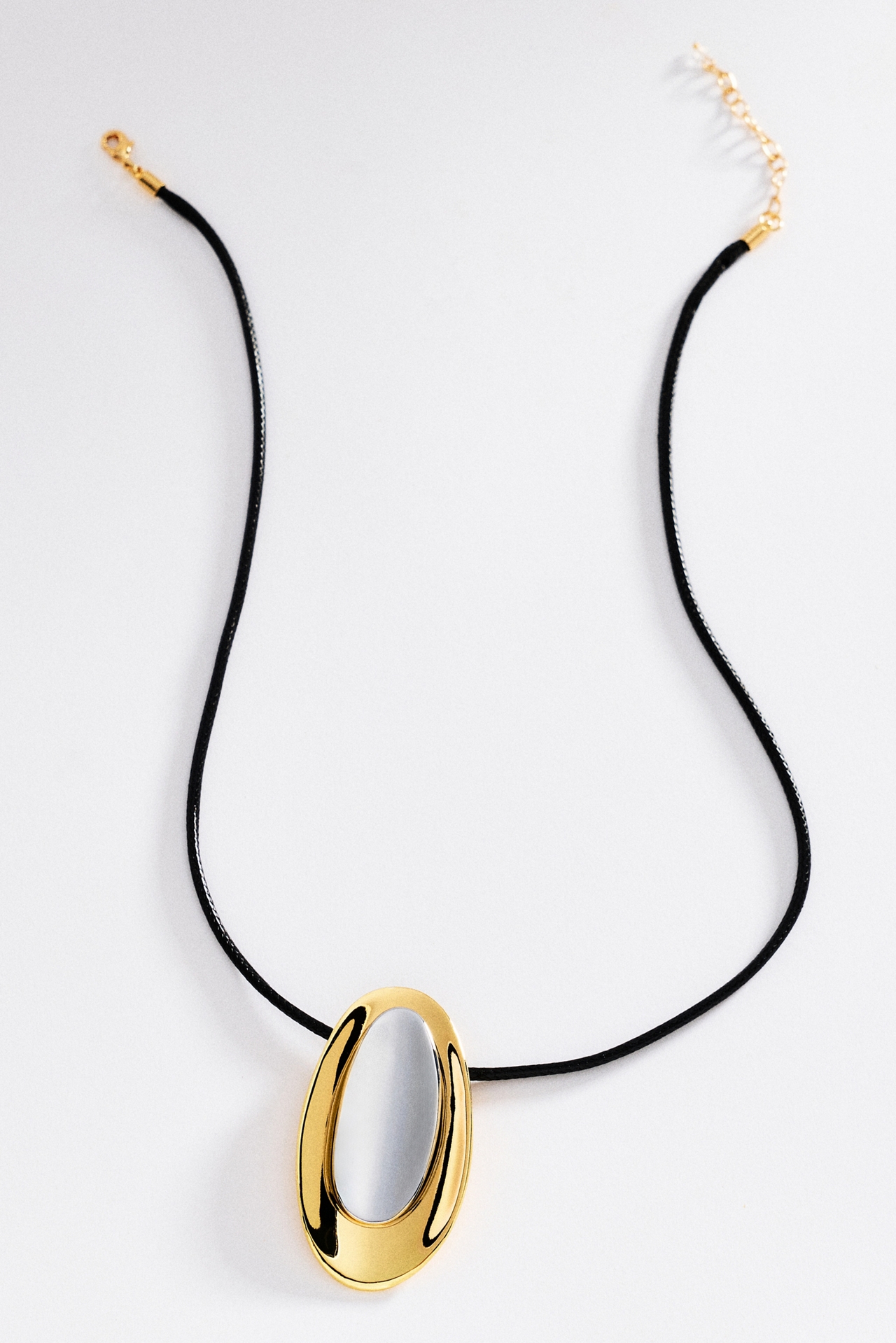 Oval Pendant Cord Necklace