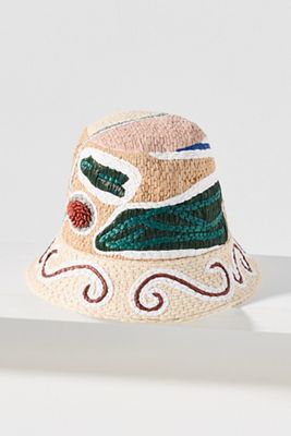 ALÉMAIS Velora Raffia Bucket Hat