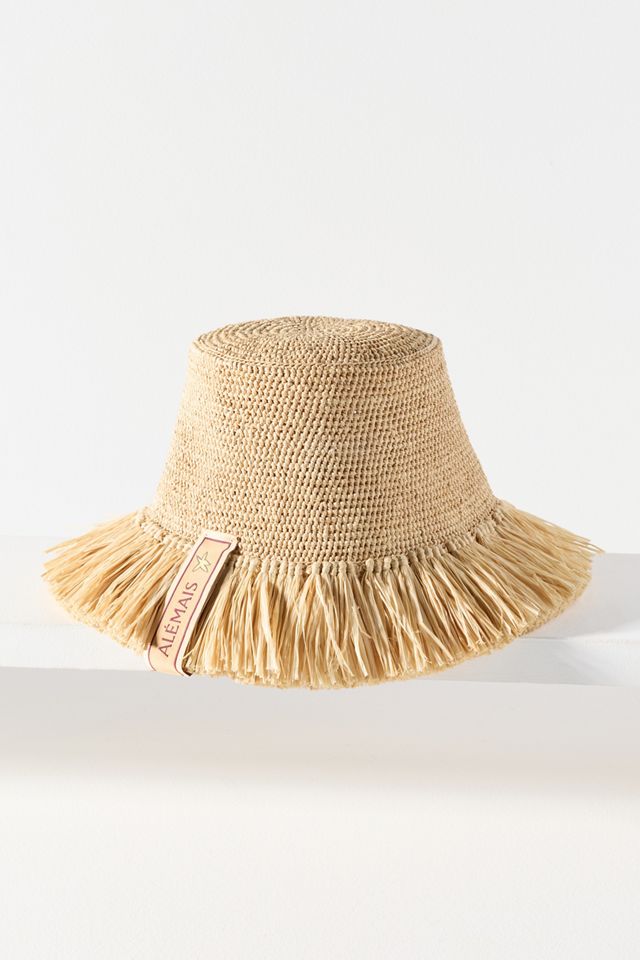ALÉMAIS Michelle Raffia Fringed Bucket Hat | Anthropologie