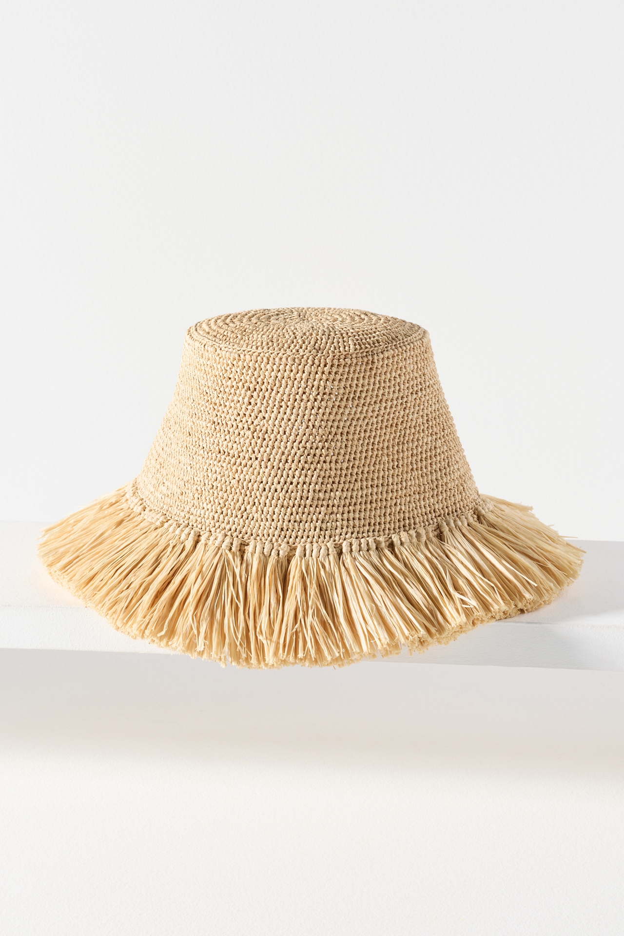 ALÉMAIS Michelle Raffia Fringed Bucket Hat