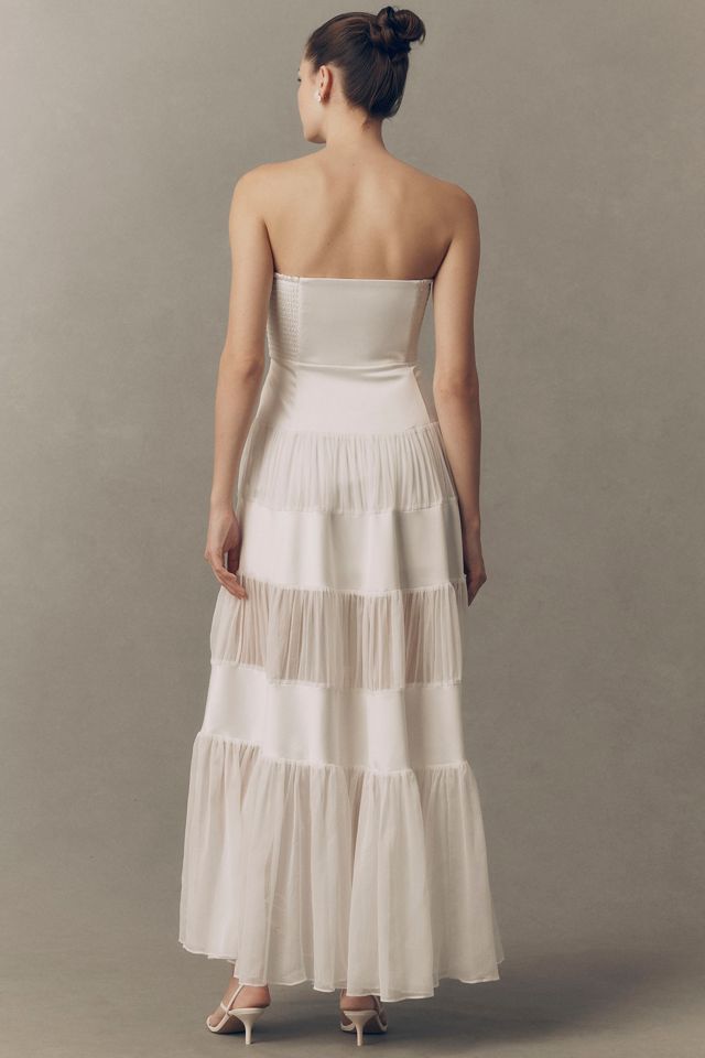 BHLDN Satin Strapless Maxi Dress