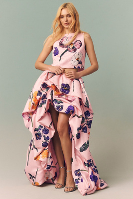 leo lin iris dress Yellow Iris Print Rayna Maxi Dress