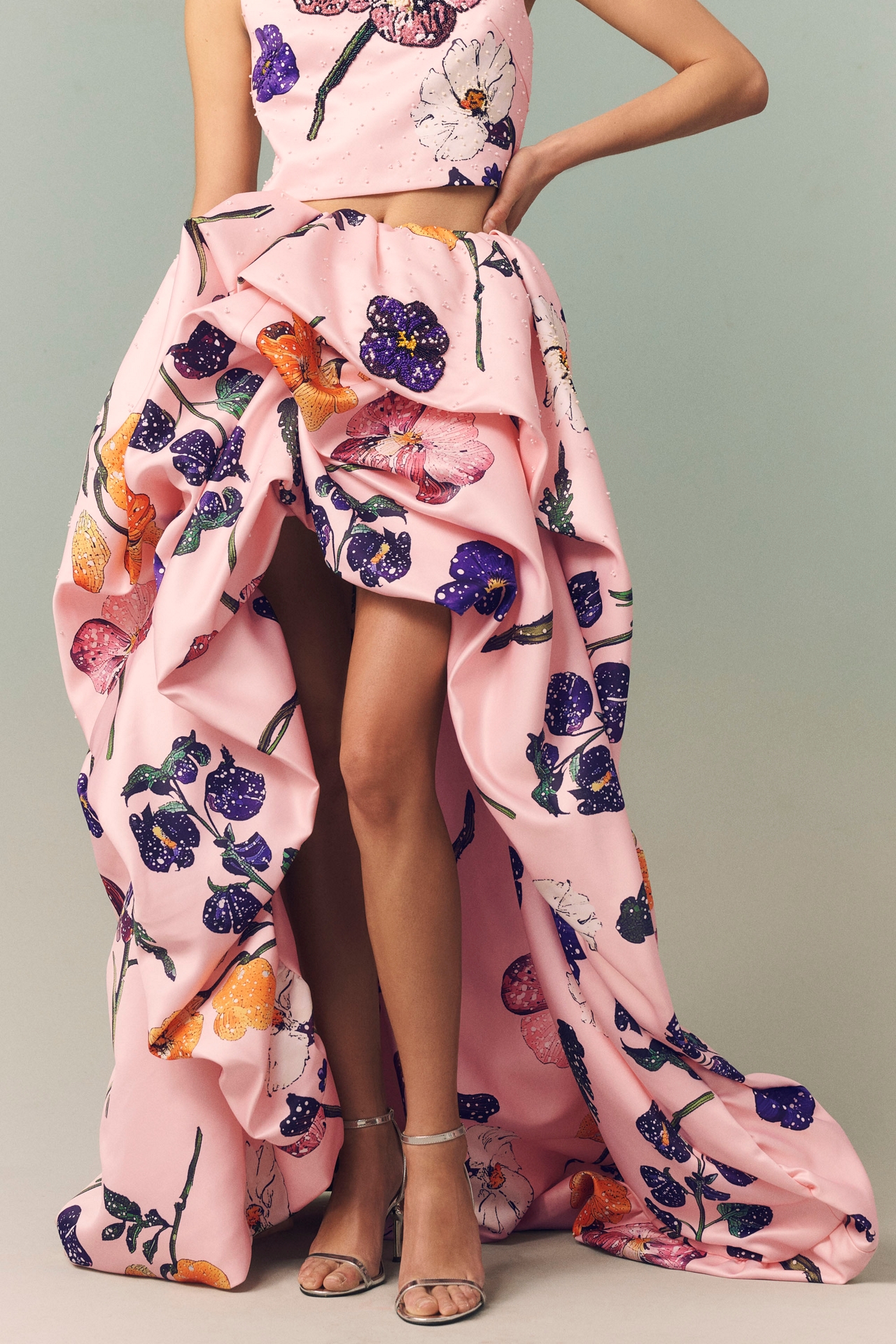 LEO LIN Fiorella Embellished Voluminous Skirt