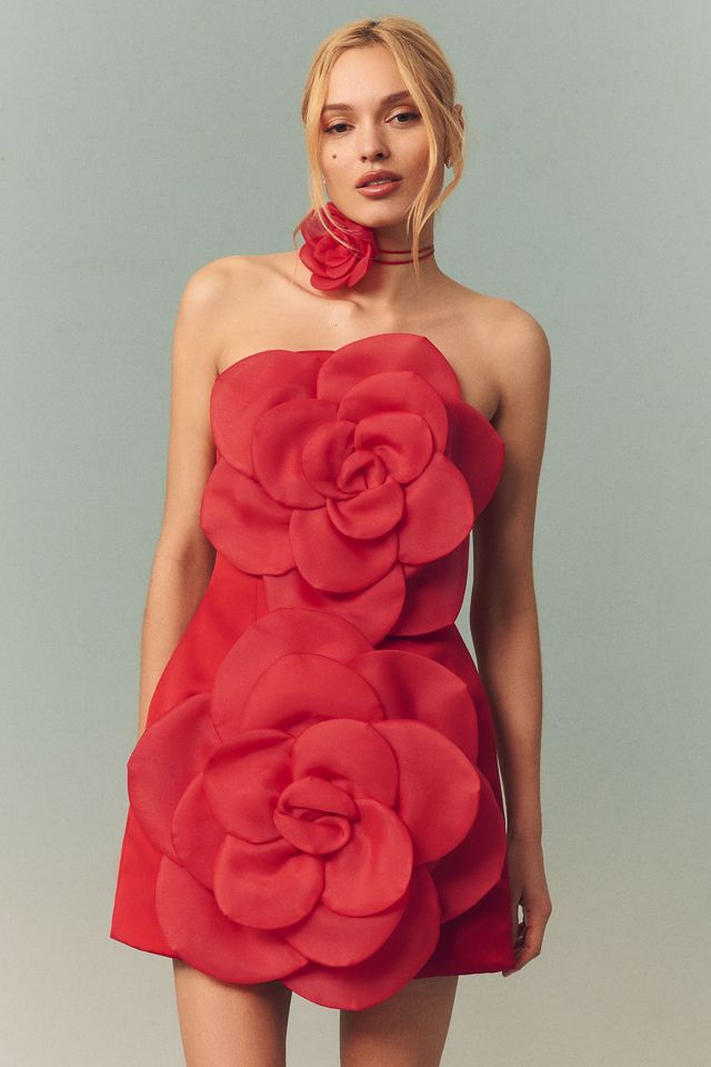 LEO LIN Floret Strapless Mini Dress | Anthropologie