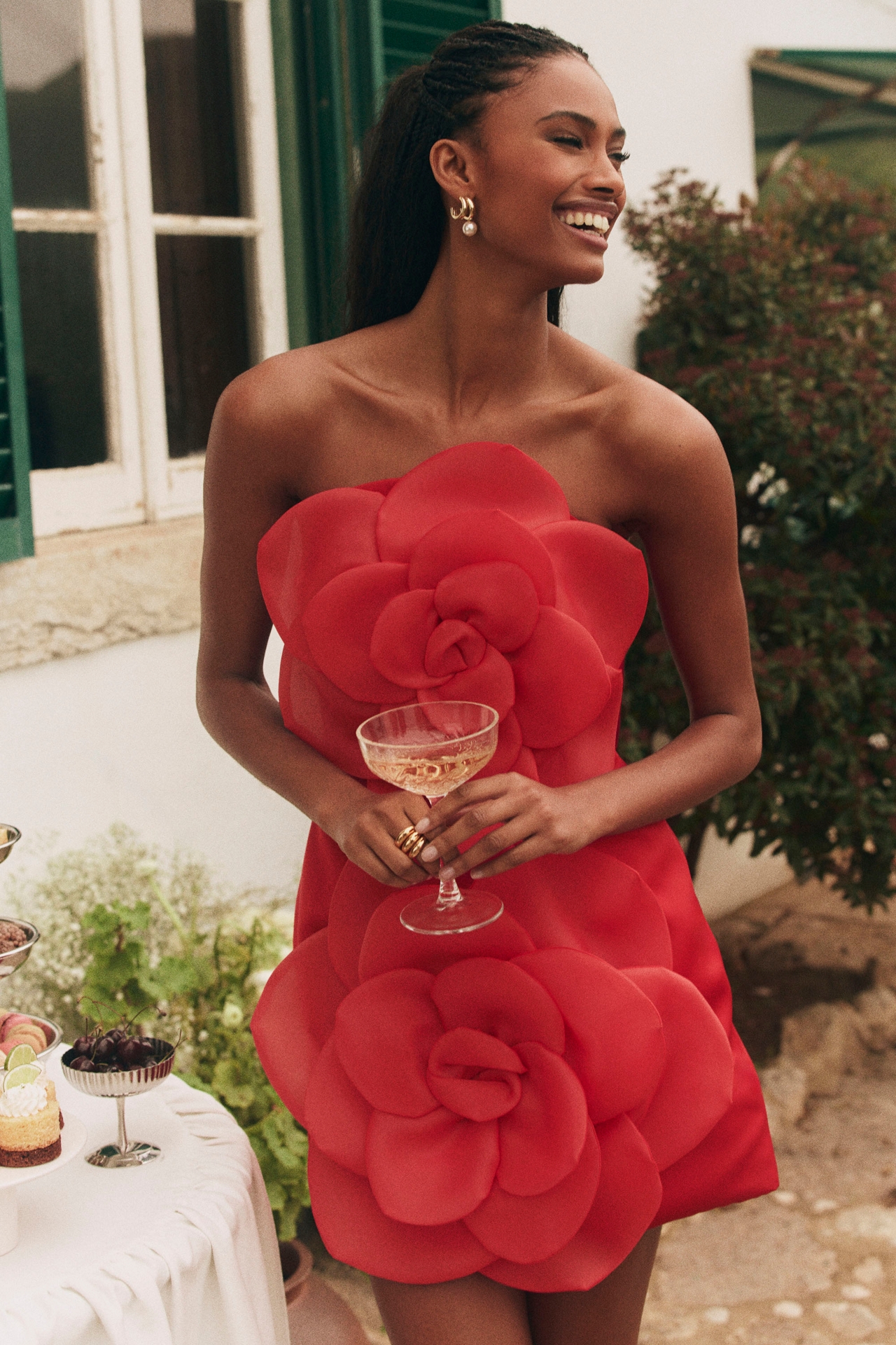 LEO LIN Floret Strapless Mini Dress