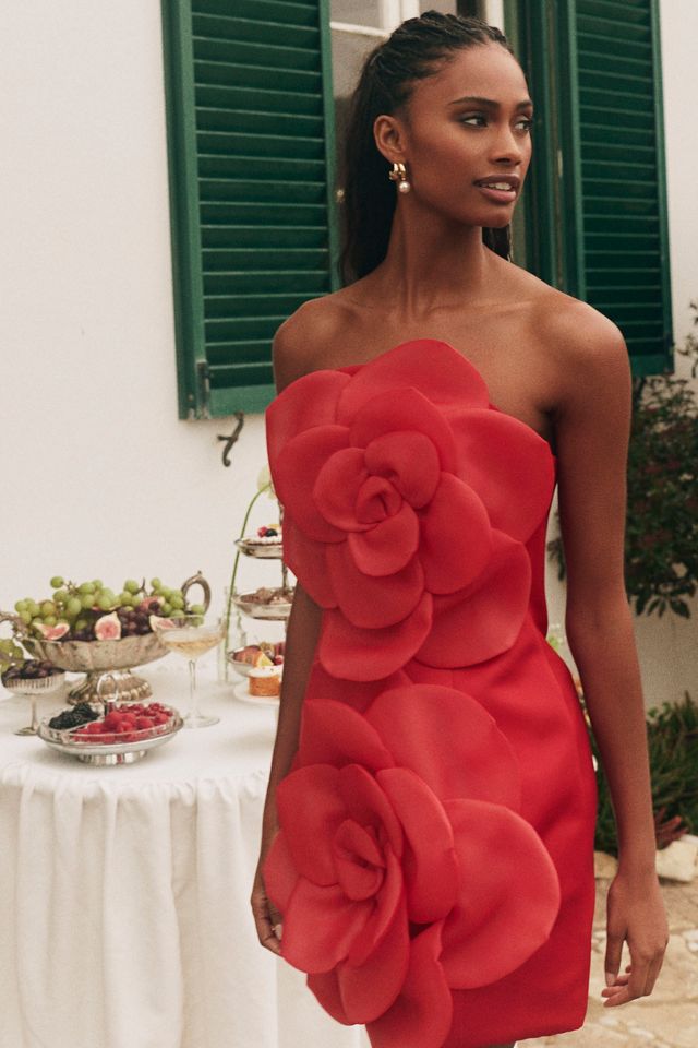 LEO LIN Floret Strapless Mini Dress | Anthropologie