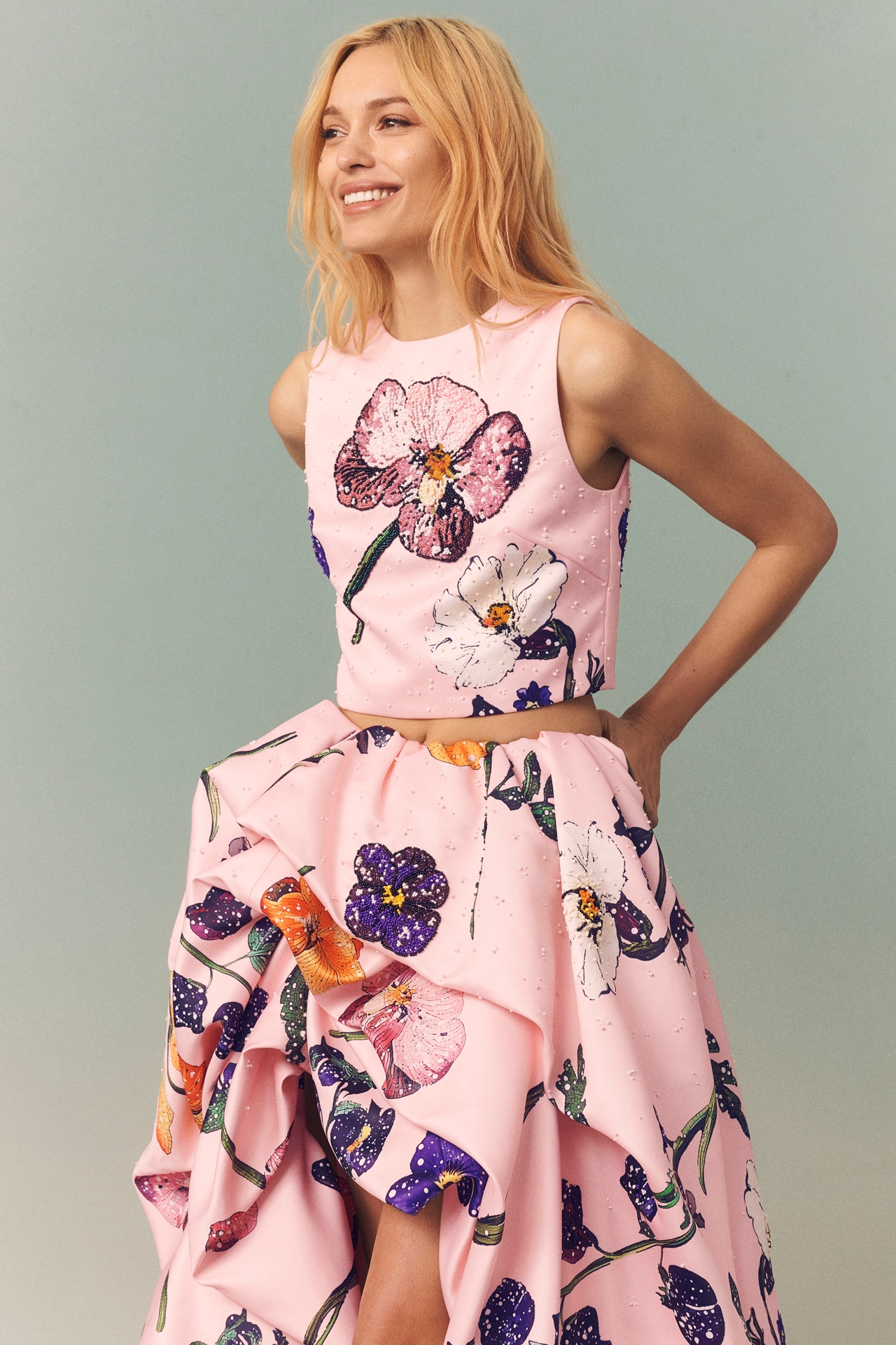 LEO LIN Iris Embellished Top