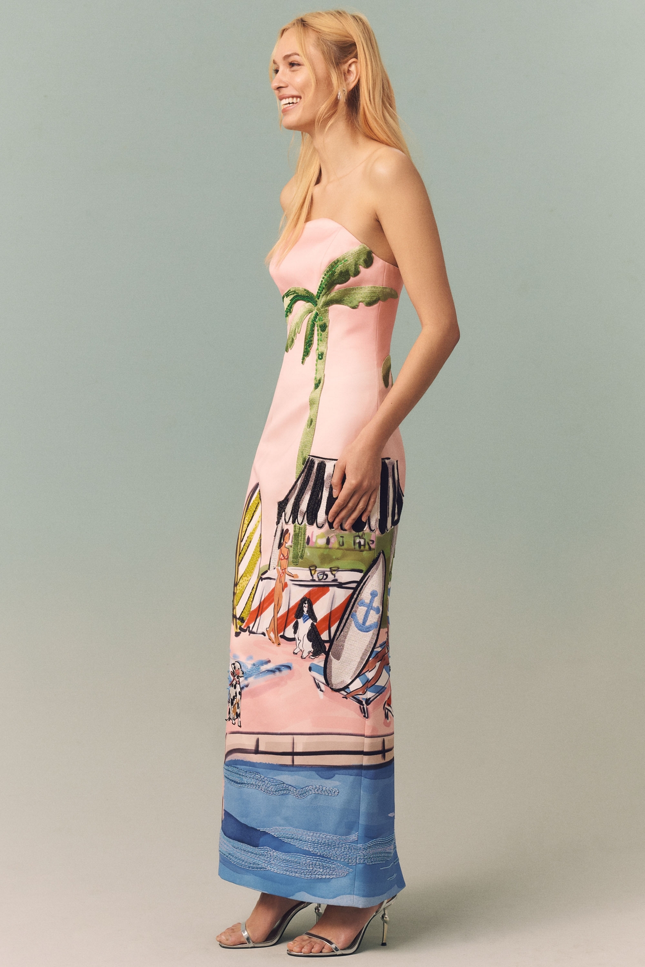 LEO LIN Ava Bustier Strapless Maxi Dress