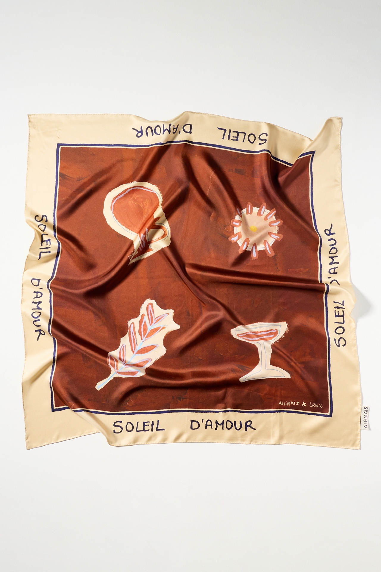 ALÉMAIS Soleil D'Amour Silk Hair Scarf