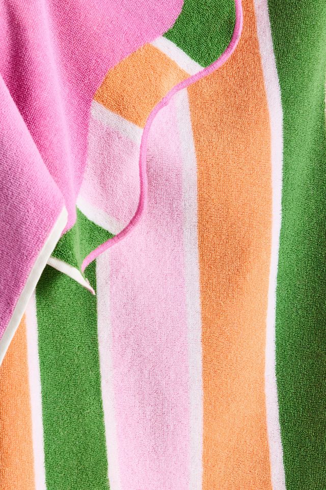 Maeve Cotton Woven Stripe Wavy Edge Beach Towel #2