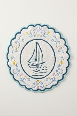 Maeve Manon Cotton Tufted Scalloped Bath Mat