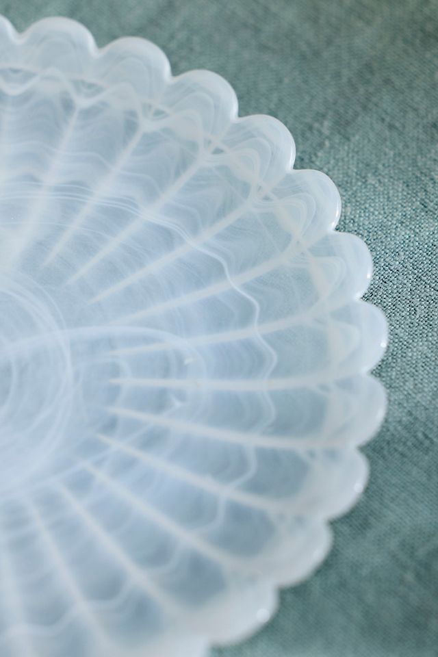 Scalloped Pearly Glass Plate #1