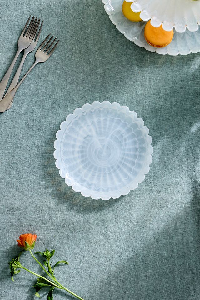 Scalloped Pearly Glass Plate #2