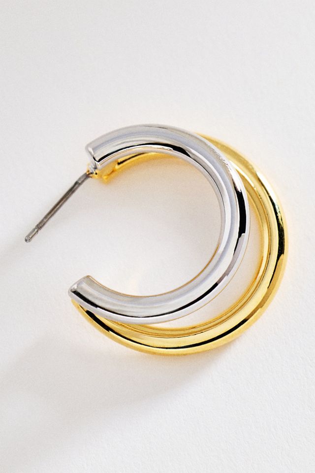 Two-Tone Double Hook Earrings #1