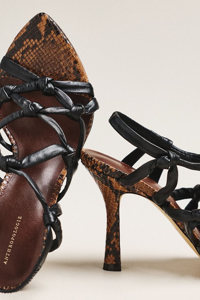 By Anthropologie Caged Pointed-Toe Heeled Sandals #4