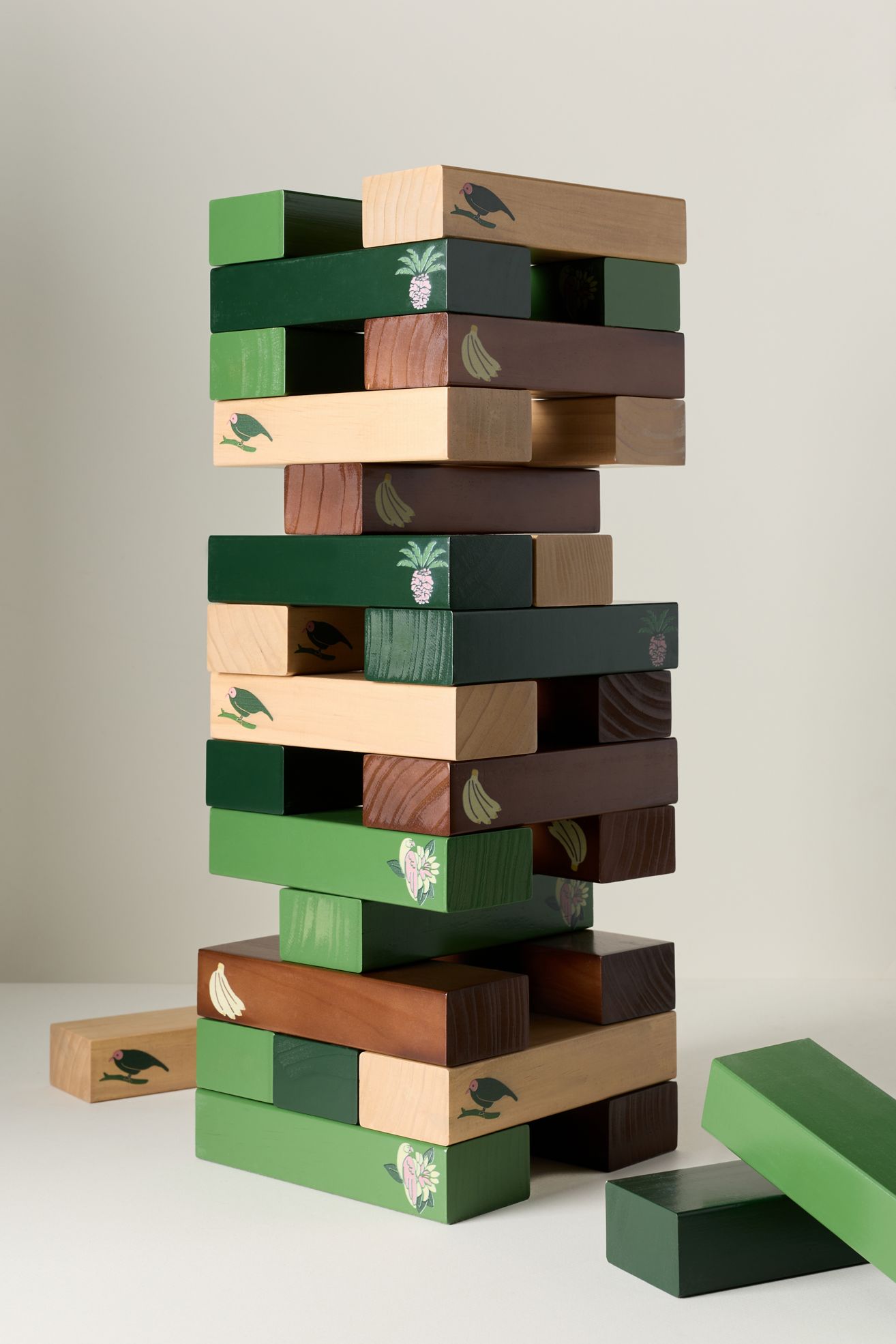 Farm Rio x Anthropologie Jenga Tower - Dark Green, One Size