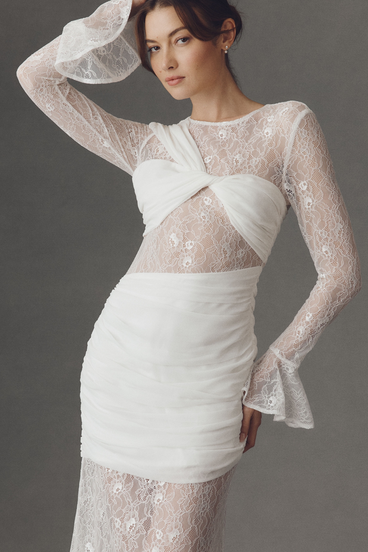 Elliatt Vivette Draped Lace Maxi Dress