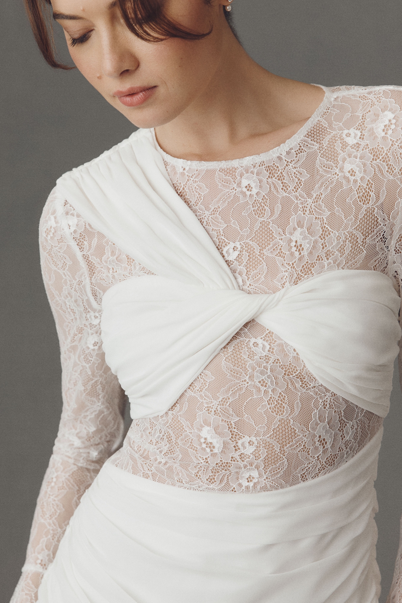 Elliatt Vivette Draped Lace Maxi Dress