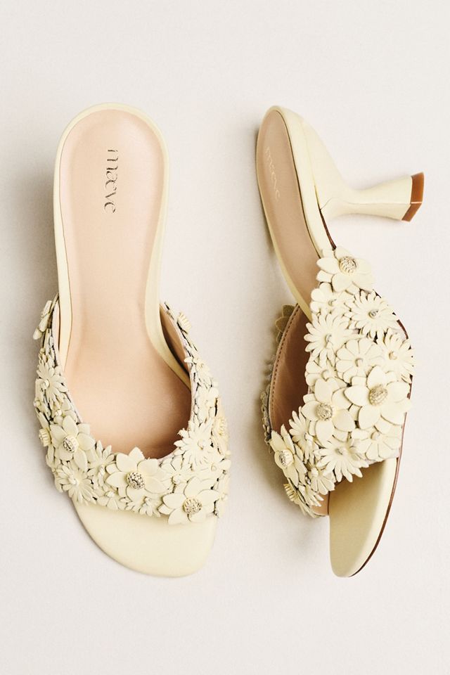 Maeve 3D Floral Embellished Kitten Heel Sandals #1