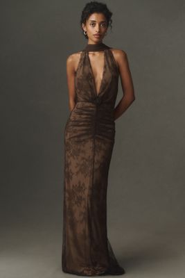 De La Vali Amora Rosette Maxi Dress