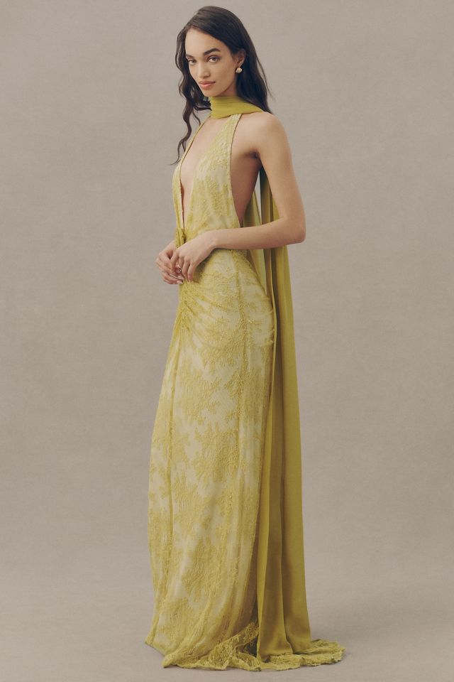 De La Vali Amora Rosette Maxi Dress