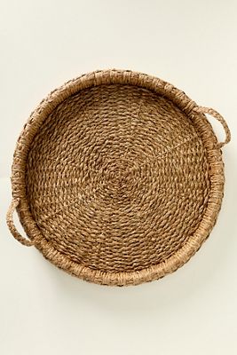 28" Seagrass Ottoman Tray