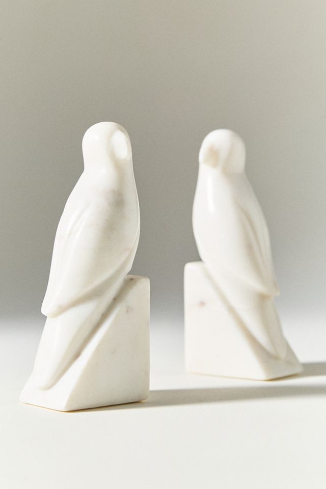 Marble Bird Bookends #1
