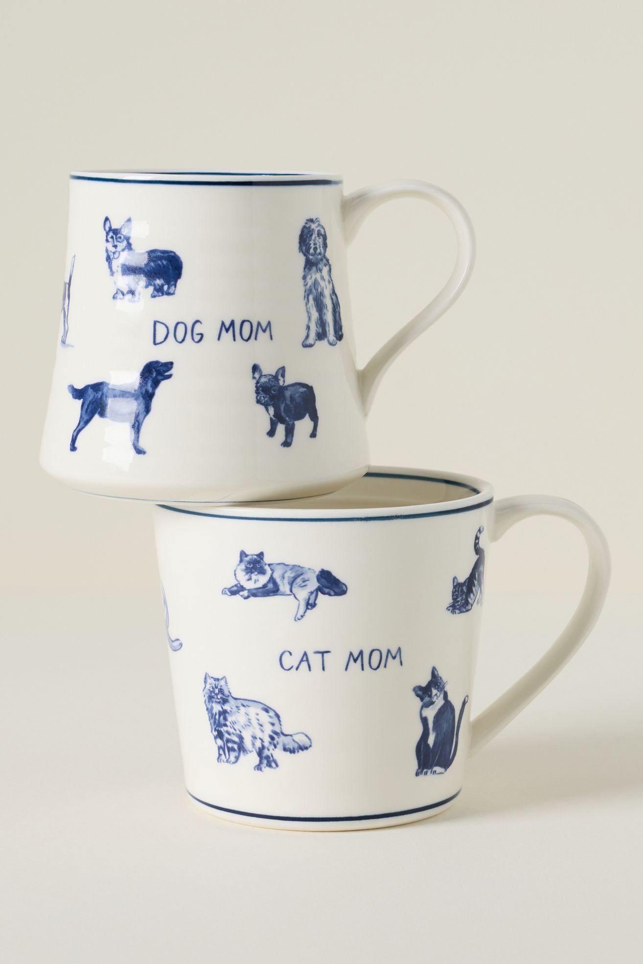 Molly Hatch Stoneware Dog and Cat Mom Mug - Dog Mom, One Size