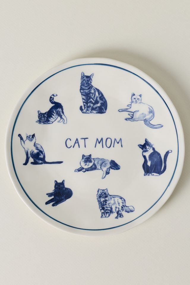 Molly Hatch Stoneware Dog and Cat Mom Dessert Plates #1