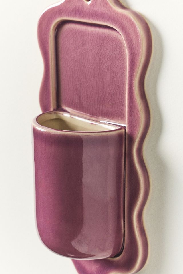 Stoneware Wiggle Wall Vase #2