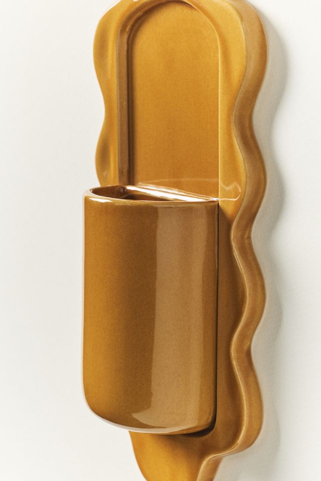 Stoneware Wiggle Wall Vase #3
