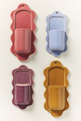 Stoneware Wiggle Wall Vase