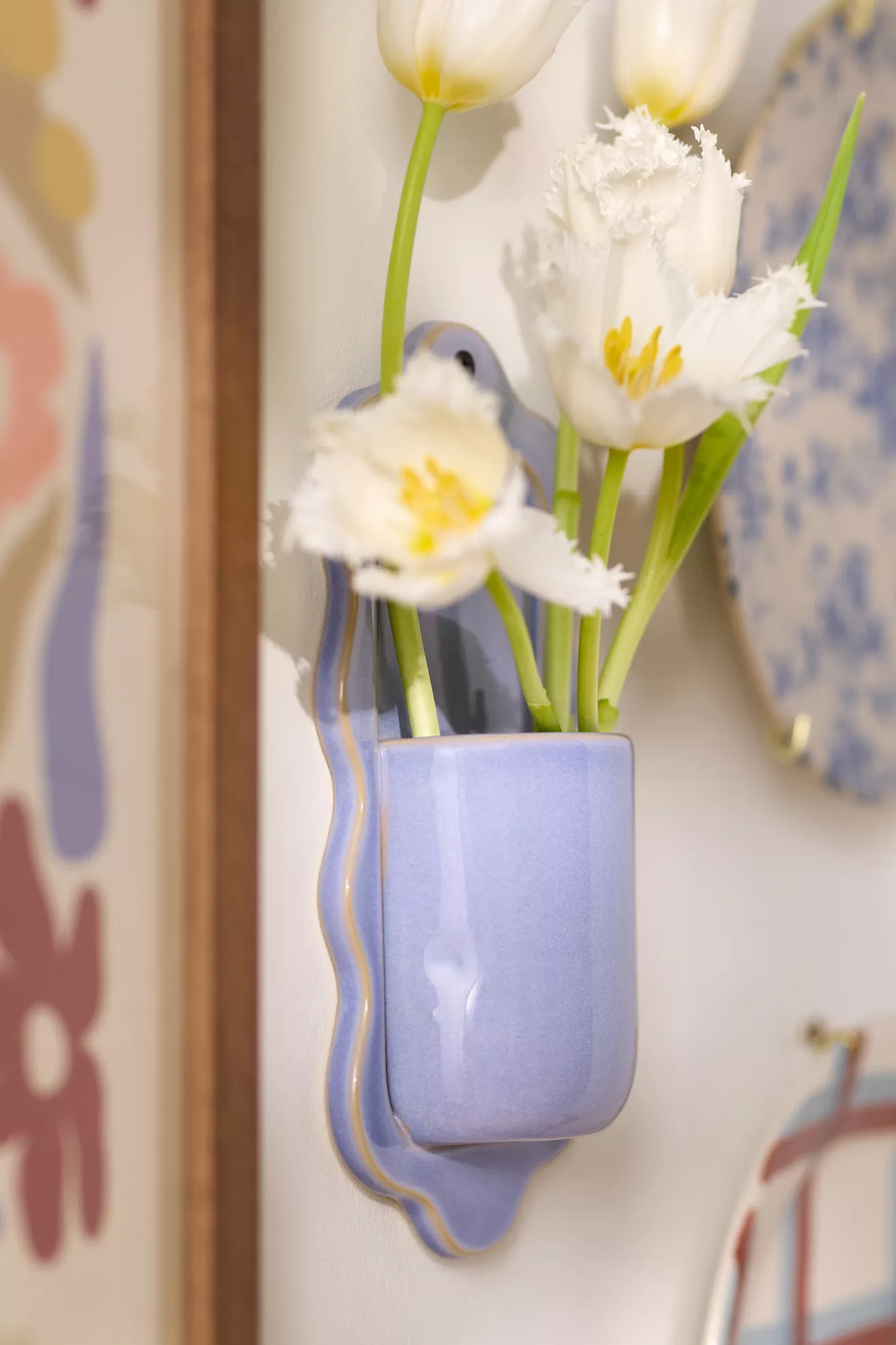 Stoneware Wiggle Wall Vase - thumbnail 2