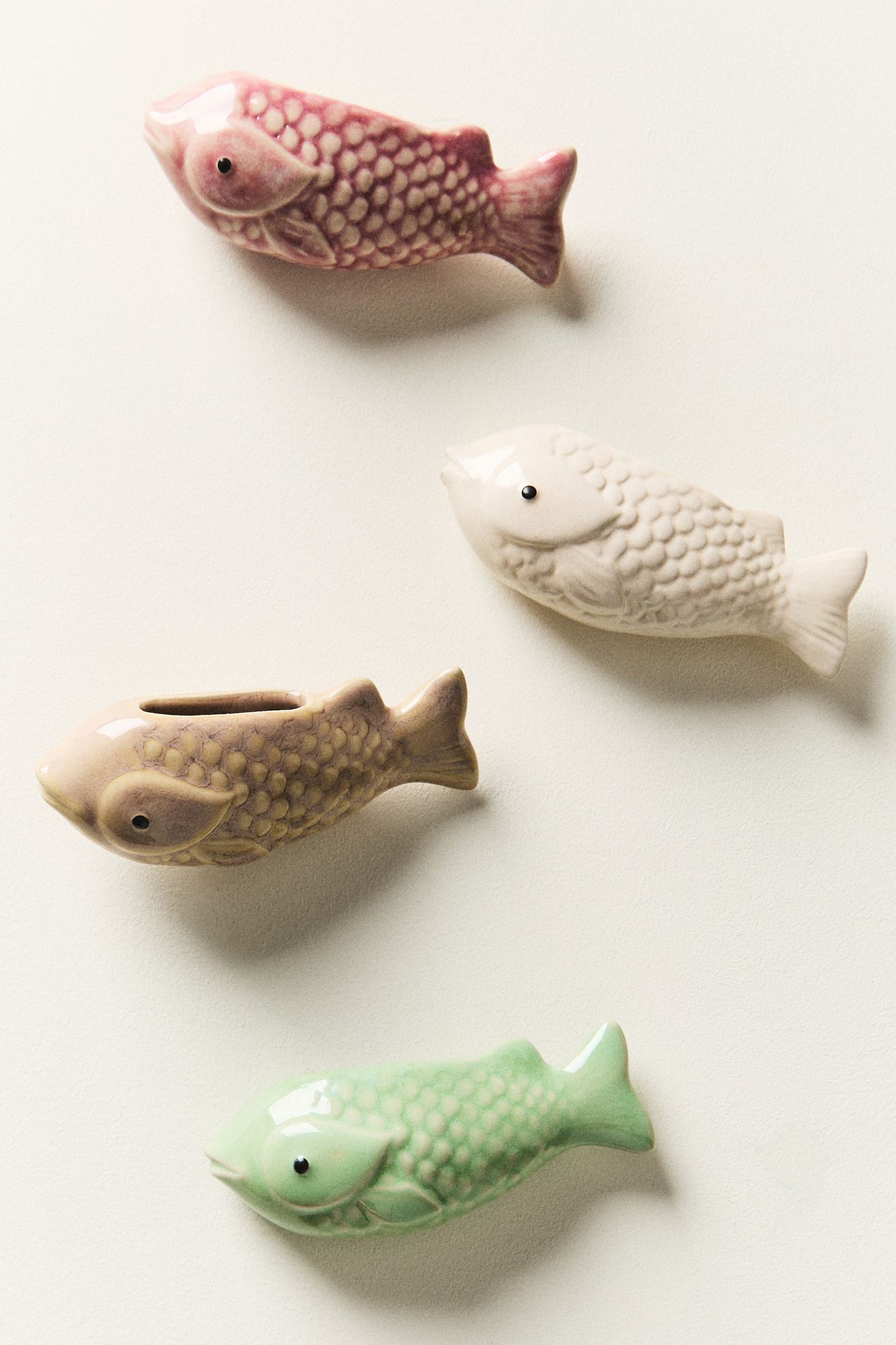 Fish Vase Fridge Magnets, Set of 4 - Multi, Set Of 4
