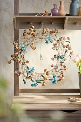 Colorful Tulips Iron Wreath