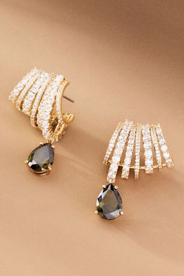 NADRI Illusion Stone Drop Hoop Earrings